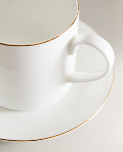Zara Home чайная пара из костяного фарфора, цвет золотой, 12.9 см