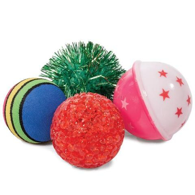 Набор игрушек для кошек "Активная игра 28" (4 мяча d45мм, d40мм, d40мм, d35мм), Triol