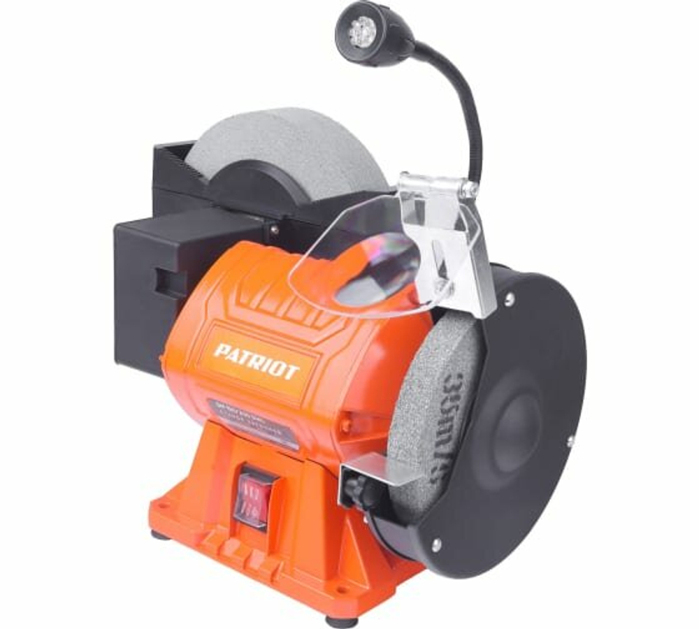 Станок точильный PATRIOT GM 150/200 DWL, мокрое/ сухое шлифование, подсветка арт. 160301537