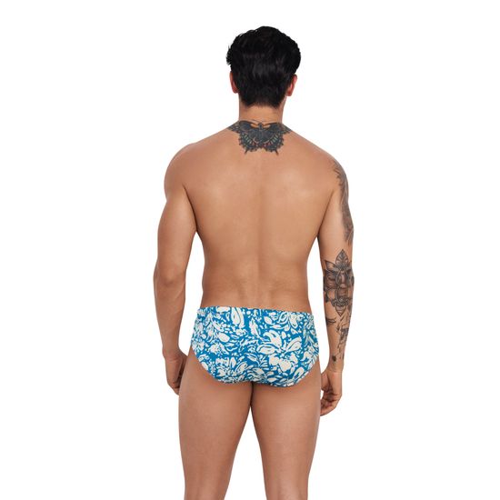 Мужские плавки синие с принтом Clever Moda ADRIEL SWIMSUIT BRIEF 124607