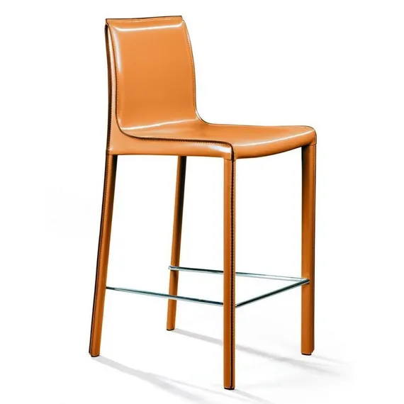 Полубарный стул Barrie 65 см оранжевая кожа