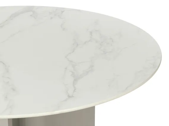 Обеденный стол Helixia Ø120 см, белая керамика