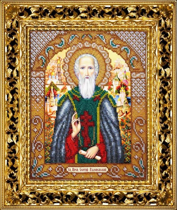 Набор для вышивания бисером Паутинка, Св. Преп. Сергий Радонежский 20х25 см