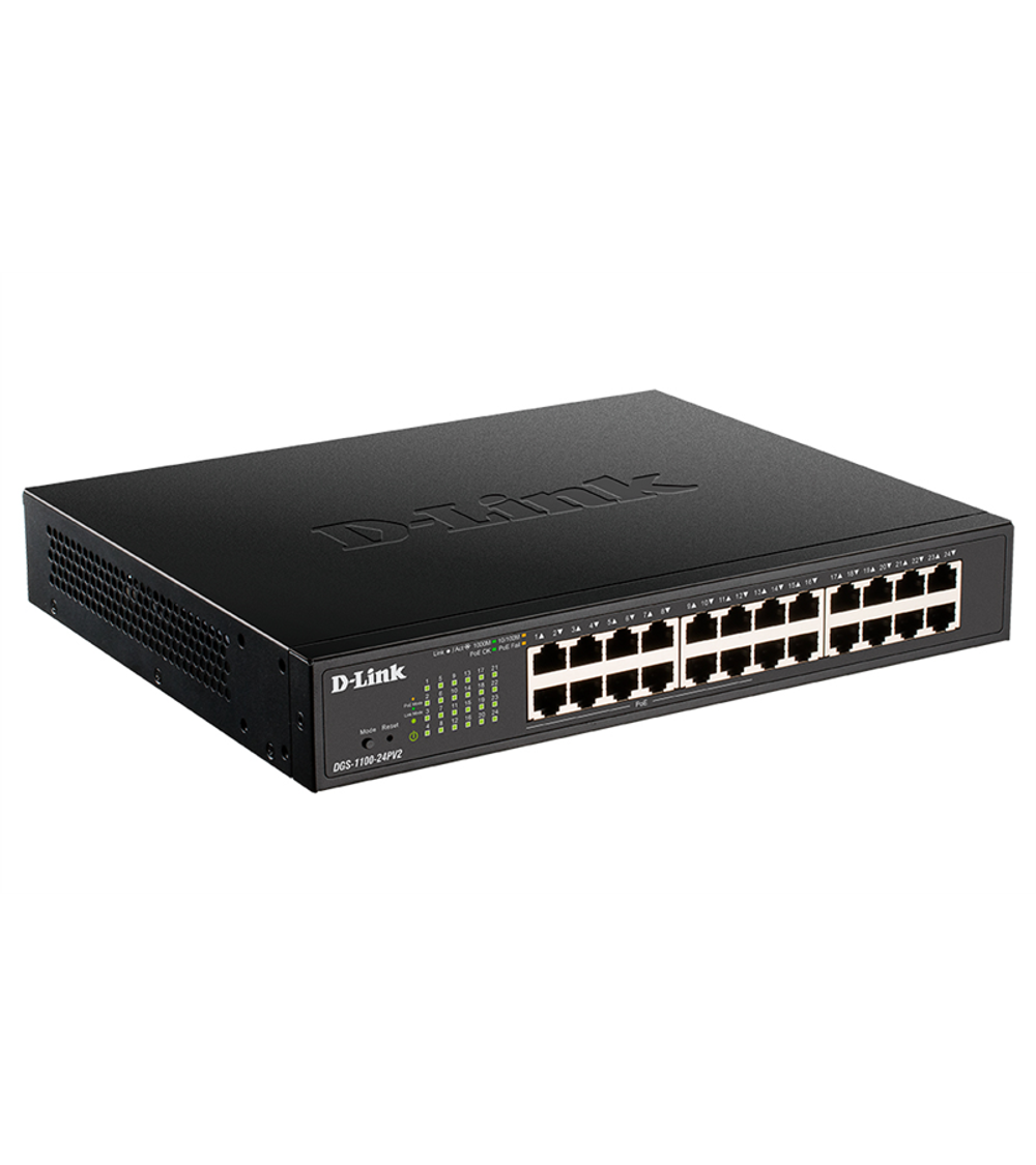 D-Link EasySmart L2 Switch 24х1000Base-T (12х1000Base-T PoE), PoE Budget 100W