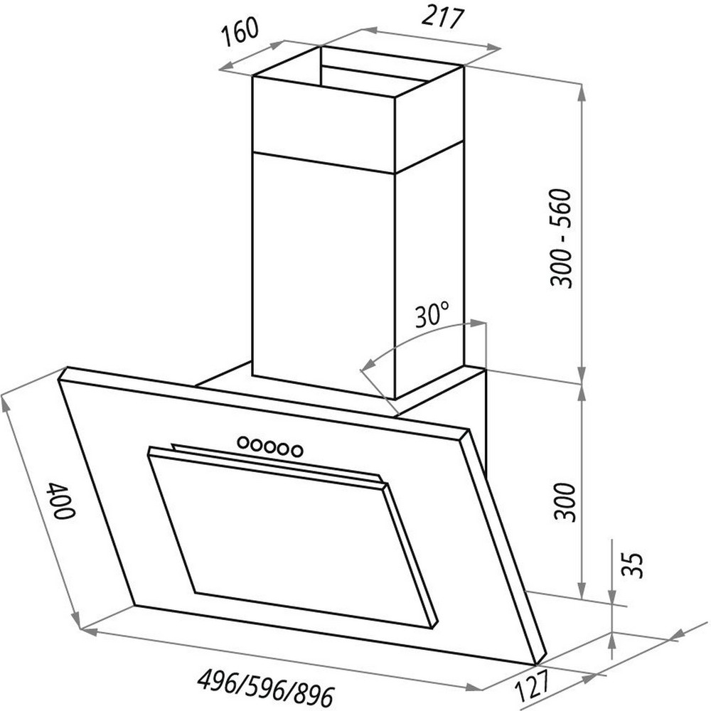 Кухонная вытяжка MAUNFELD Tower Light 50 черный