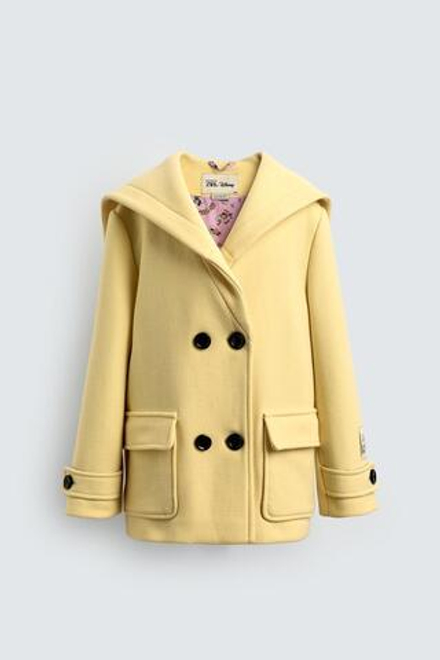 ZARA X DISNEY ПАЛЬТО С МОРСКИМ ВОРОТНИКОМ, ЖЕЛТЫЙ