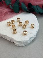 Бусины из стекла, квадрат, Медь, 8 мм, 10 штук