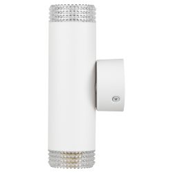 Светильник настенный ЭРА WL50 WH/TR 2*GU10 2*12Вт IP20 белый, прозрачный | Настенная подсветка