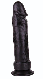Крупный чёрный фаллоимитатор без мошонки - 20,5 см. (Цвет: черный)