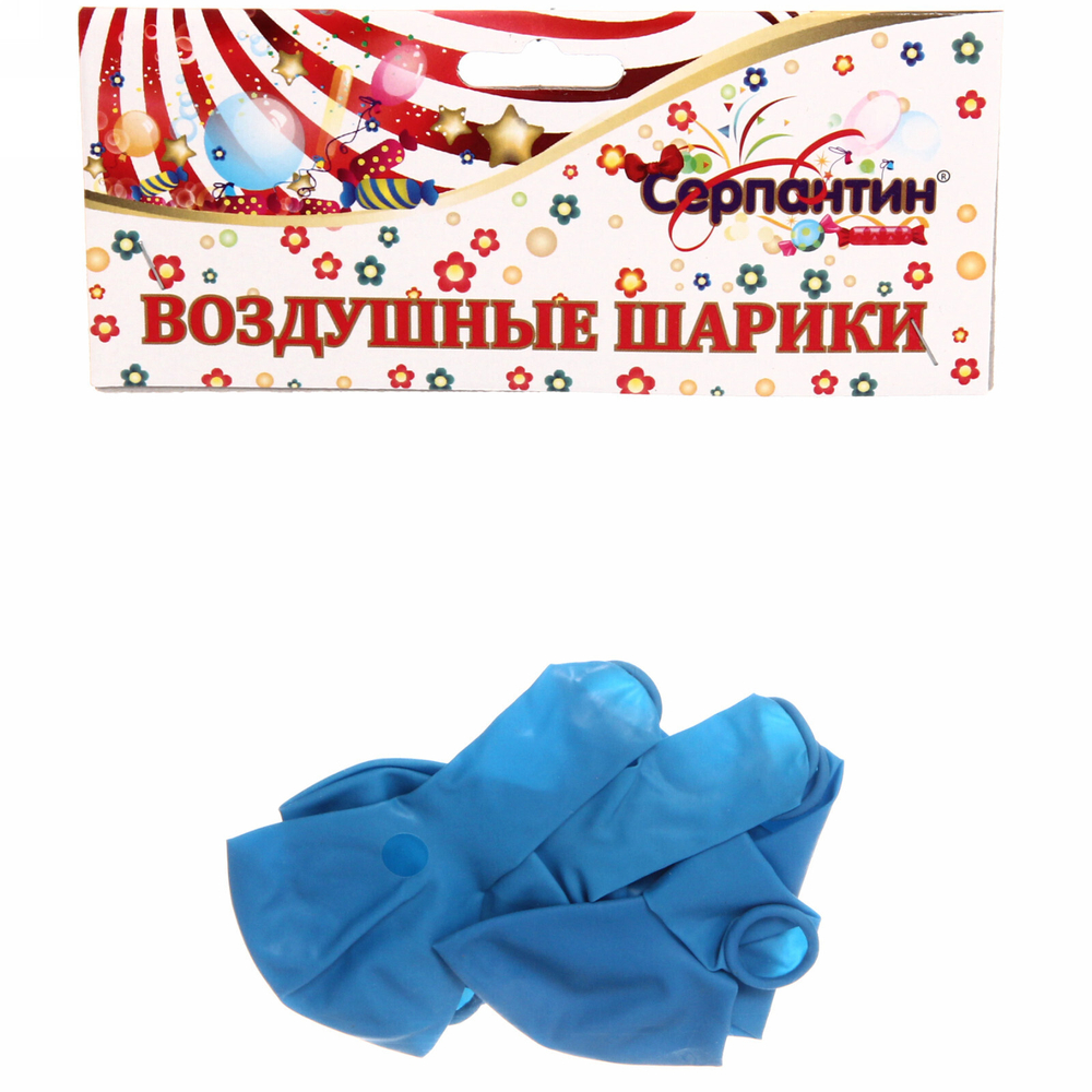 Воздушные шары 5 шт, 10»/25см Вольный ветер (голубой)