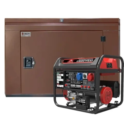 Генератор бензиновый SUNREKA G8500TFEAX с кожухом Geon 1400SS RAL 8017