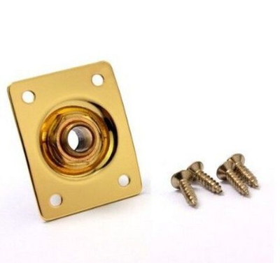 Гнездо подключения гитарное Jack 6,35 квадратное золотистое