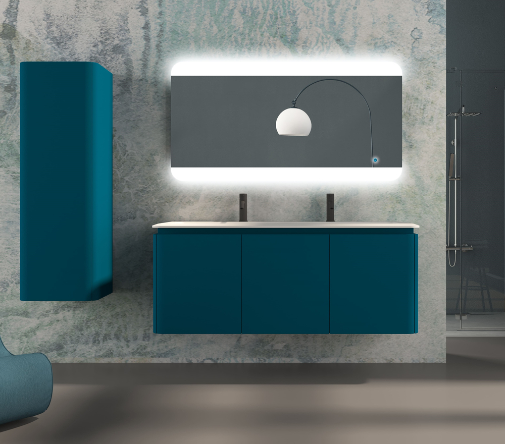 Мебель для ванной комнаты CEZARES STYLUS 141 см Blu Petrolio 55232 + 55265