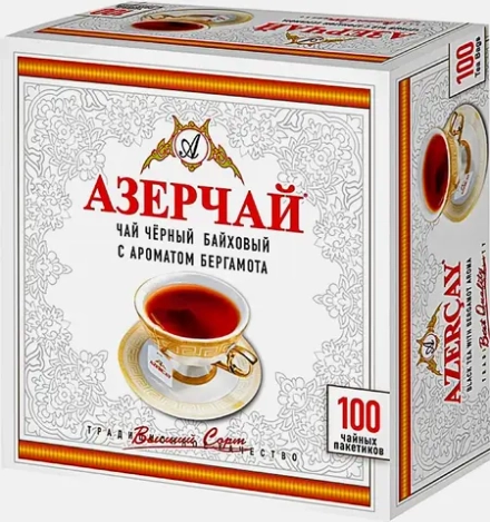 Чай черный Азерчай с ароматом бергамота 100пак 200г