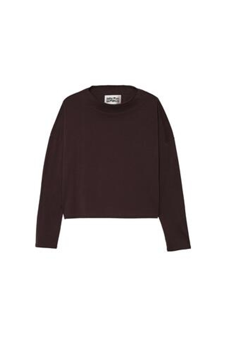 ZARA X BENITO ANTONIO ФУТБОЛКА УКОРОЧЕННОГО КРОЯ С ДЛИННЫМИ РУКАВАМИ, КОРИЧНЕВЫЙ