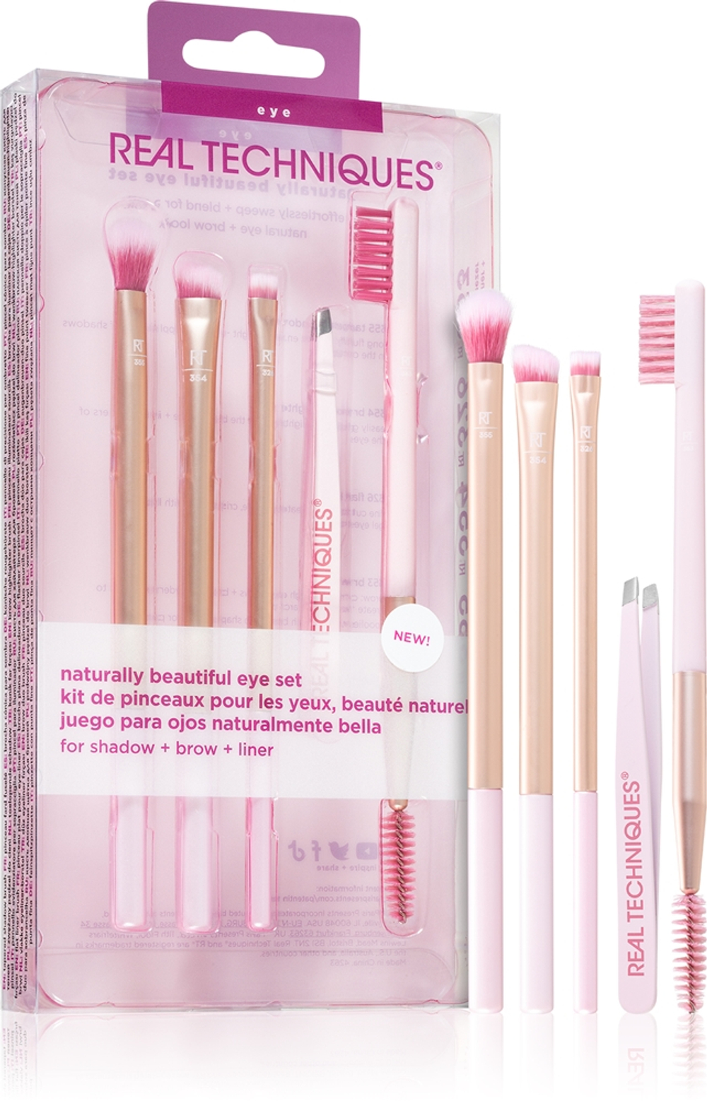 Real Techniques Naturally Beautiful - Набор для глаз и бровей, 5 szt.