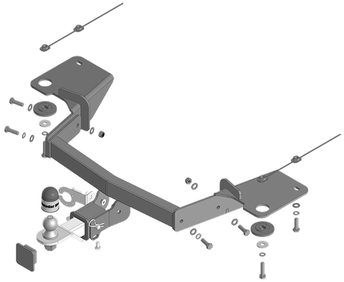 Фаркоп Motodor под квадрат, на Jetour X90 Plus 2023- (без электрики) арт.99018-E