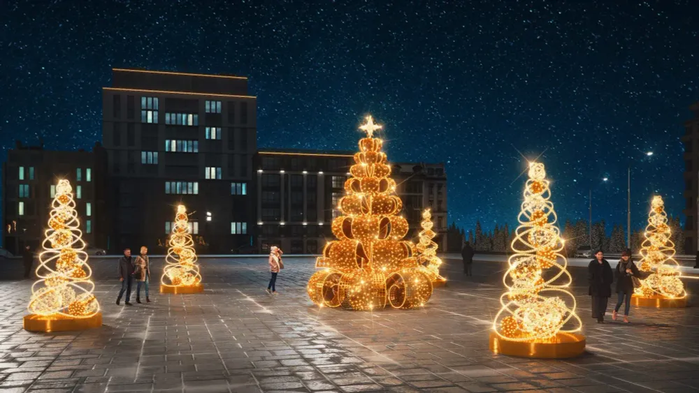 Светодиодная елка из шаров - серия Модерн