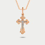 Крест женский православный из розового золота 585 пробы без вставок (арт. ПШ0311)