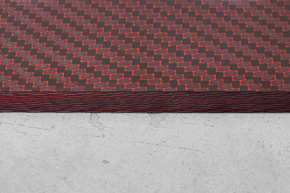Карбон twill 12K, плашка 140x80x8мм, красный