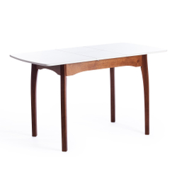 Стол CATERINA бук, мдф, 100+30x70x75, коричневый, белый