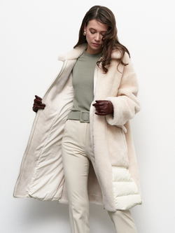 Пальто утепленное пухом чебурашка тедди, SilverFox (арт. S1100rt09pw)