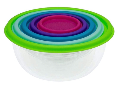 Набор мисок "Радуга" 5шт (0,08л+0,2л+0,5л+1л+2л) микс
