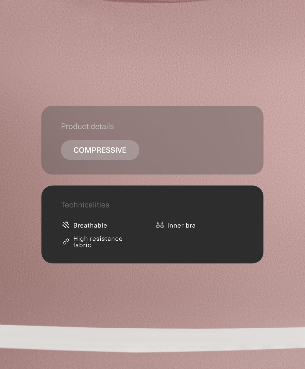 Oysho Топ Compressive, темно-сиреневый