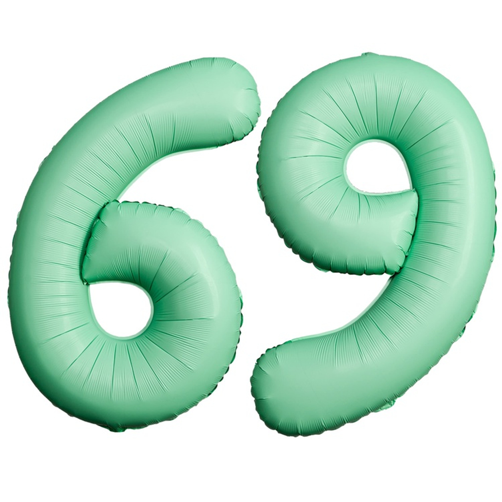 Шар фольгированный Цифра 9 101 см (Мятный)