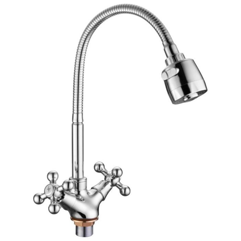 Accoona Смеситель для кухни с гибким изливом Силумин  А4871