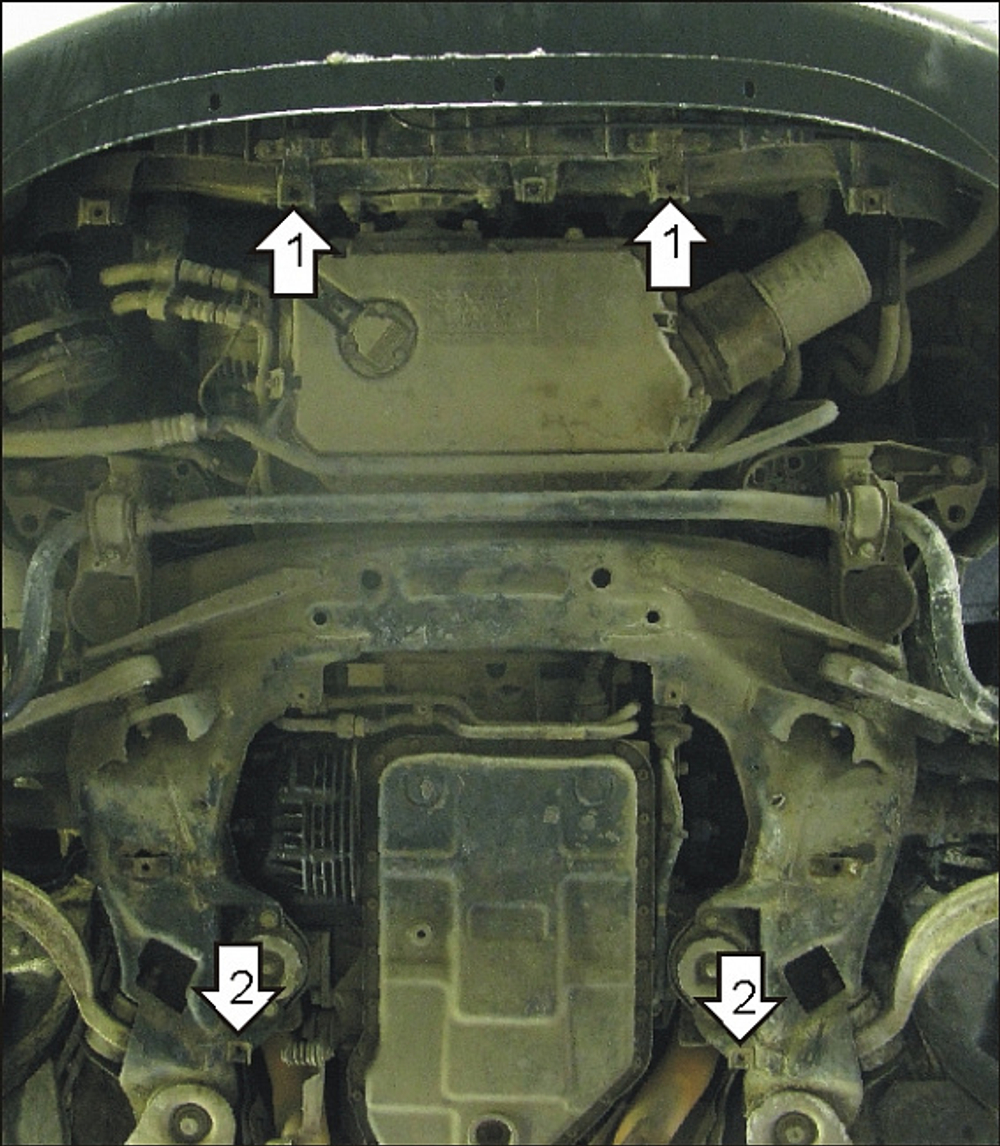 Усиленная защита Motodor картера двигателя, кпп. 2 мм, сталь. для Audi A4 2004-2007 арт.02713