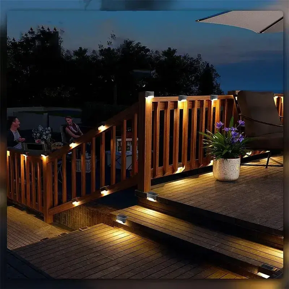 Светильник на солнечной батарее уличный садовый фонарик угловой с датчиком освещенности для подсветки фасадов дорожек сада ступеней и выступов