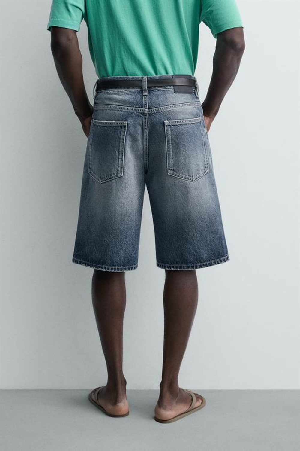 ZARA ДЖИНСОВЫЕ ШОРТЫ RELAXED FIT, СИНИЙ