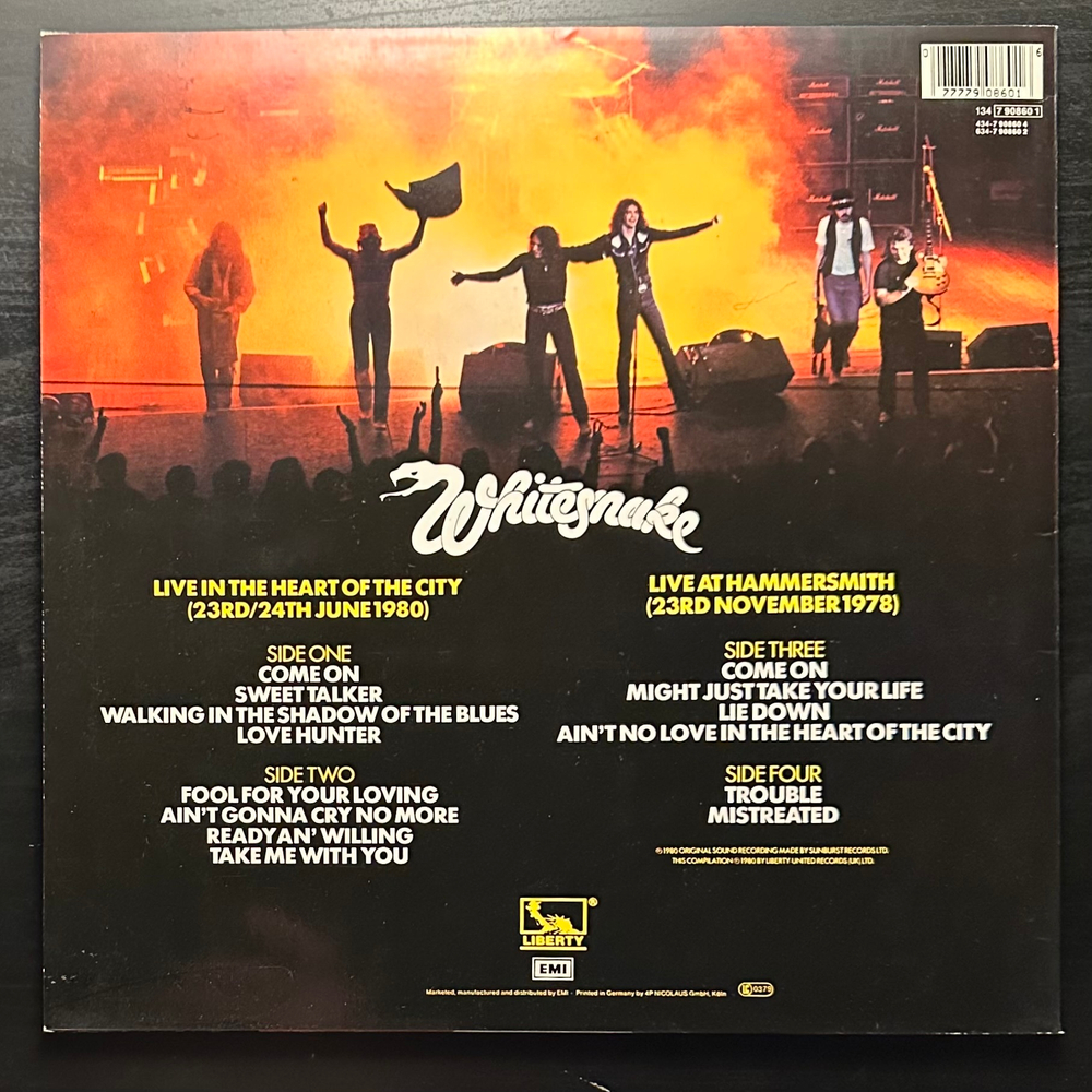 Whitesnake - Live... In The Heart Of The City 2LP (Германия 1980г.)