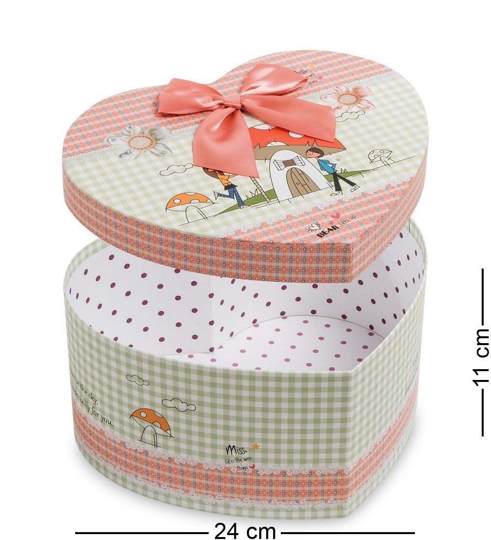 WG-54/2-B Коробка подарочная «Сердце» цв.светло-зеленый