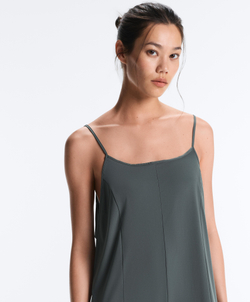 OYSHO Широкий длинный комбинезон Light Touch, серый стальной