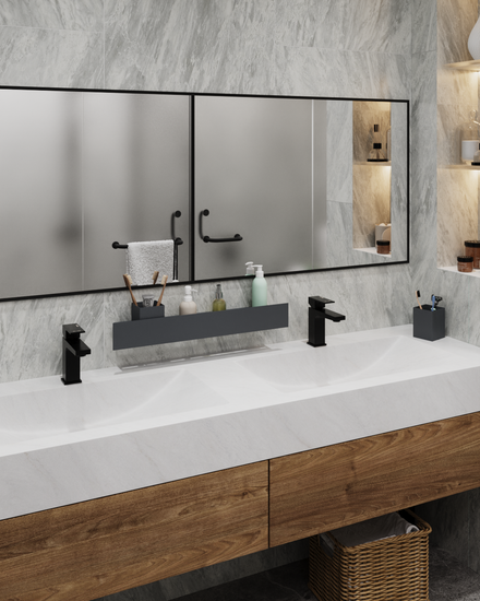 Полка-органайзер с двумя секциями Loco 60 (нерж. графит)