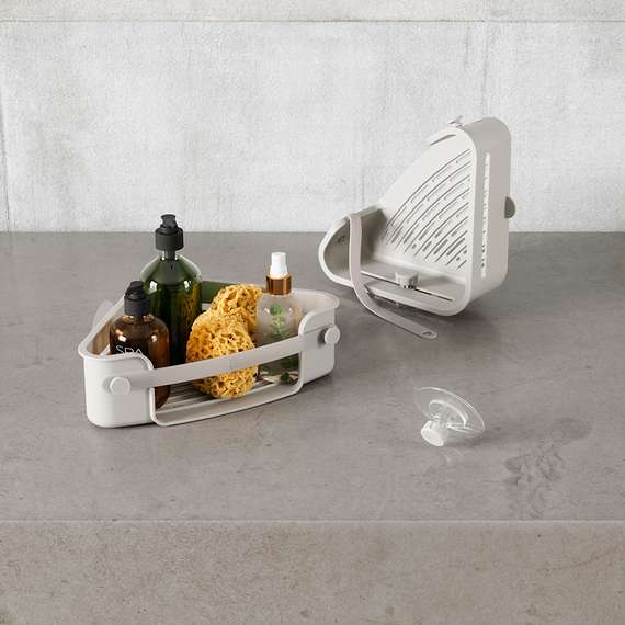 Органайзер для душа угловой flex adhesive, серый