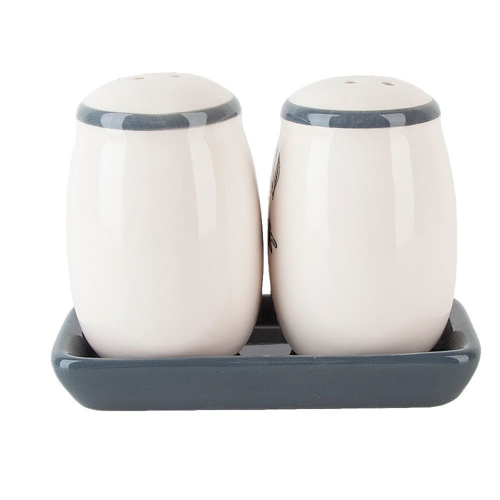 Набор для специй солонка/ перечница " " 12*5,5*9,5см. (на керамической подставке)