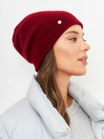 Шапка GLORY удлиненная одинарная с руликом с содержанием шерсти енота и ангоры