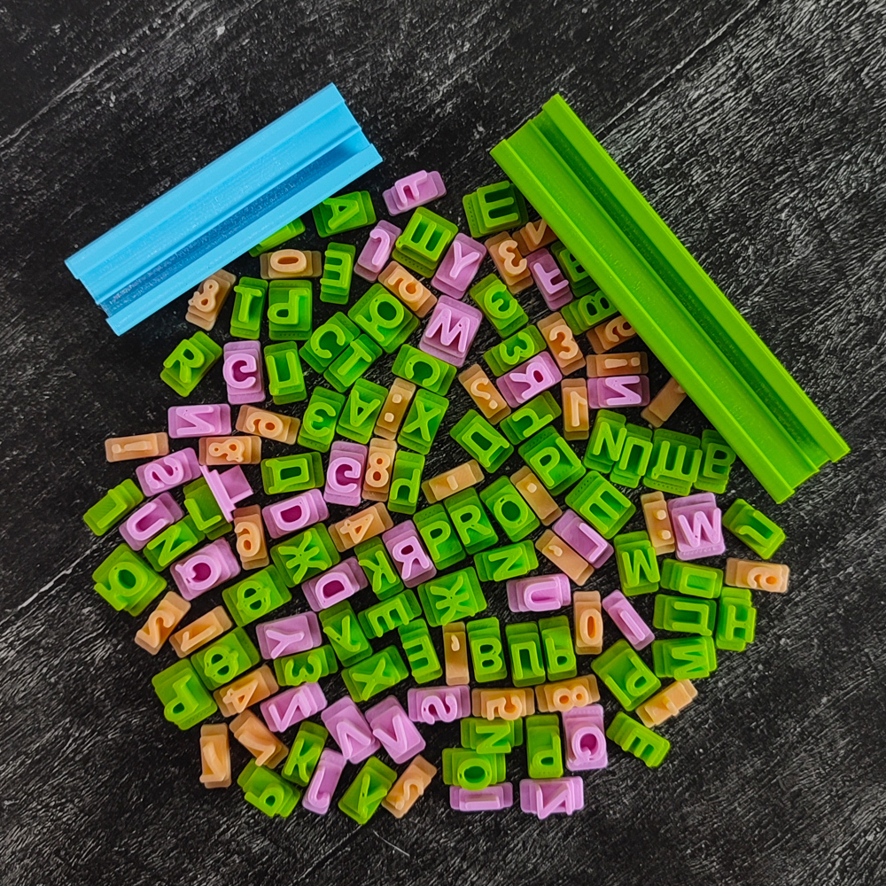 Штамп наборный 8 мм для пряников (русский, английский алфавит и цифры)