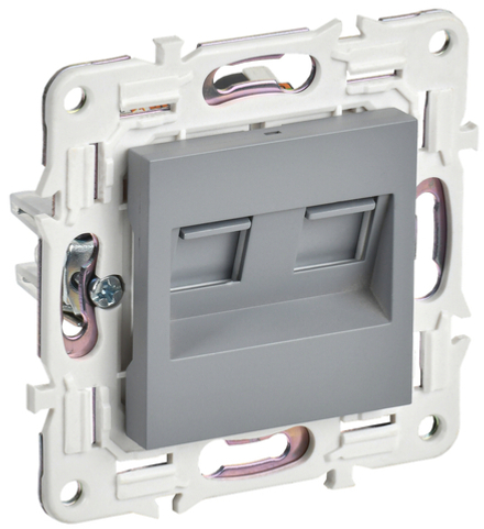 SKANDY Розетка компьютерная двойная RJ45 кат.6 SK-K04Gr серый IEK
