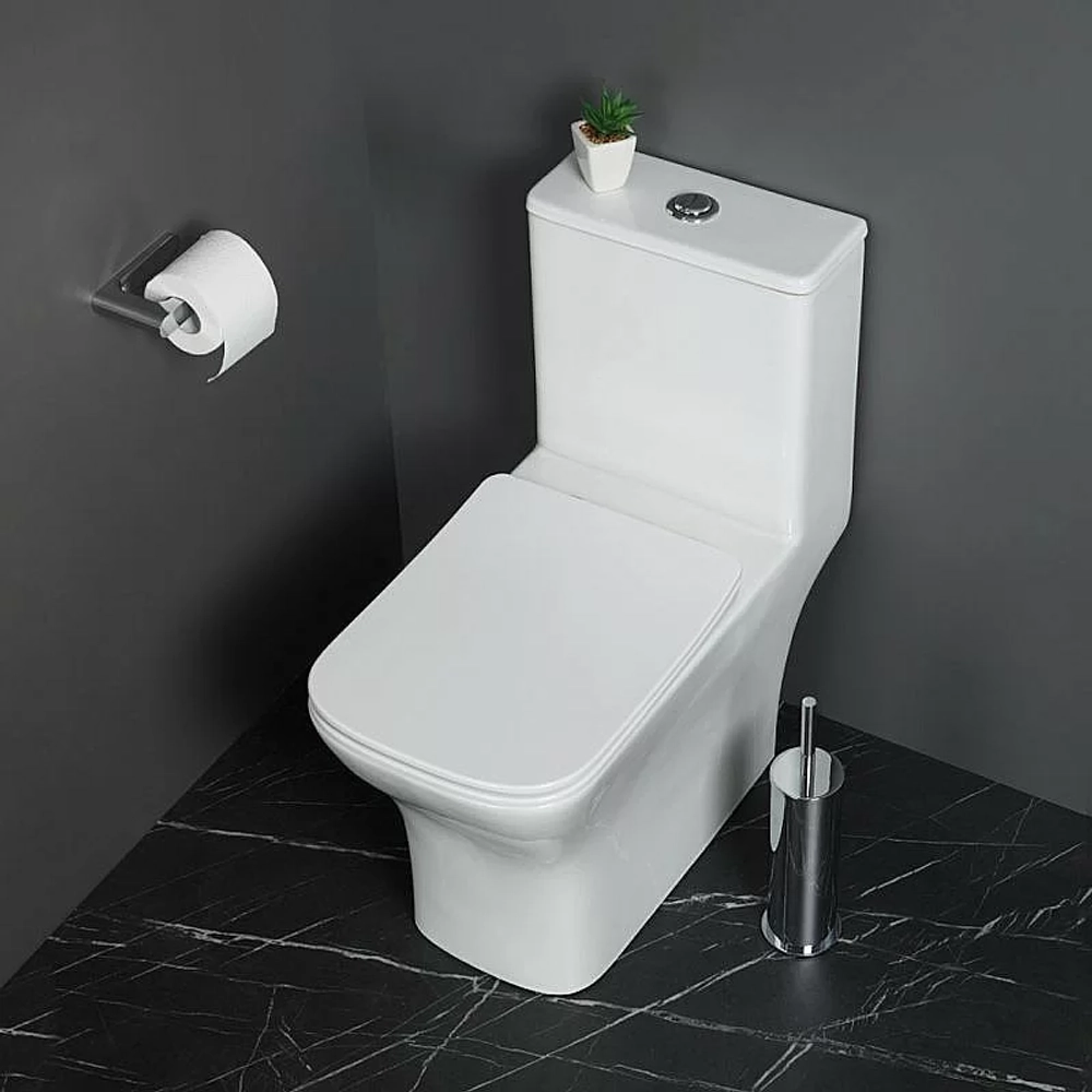 Унитаз-моноблок BelBagno NEON BB8617CPR-MN/SC белый, с крышкой микролифт, безободковый
