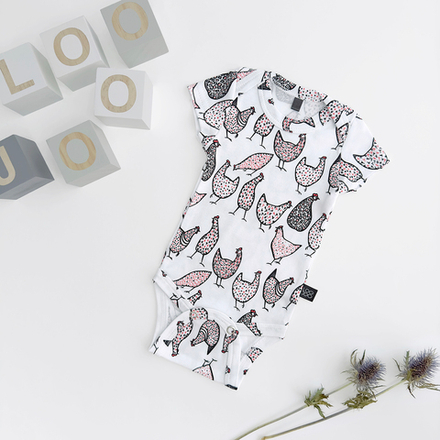 Боди с коротким рукавом LooJoo Курочки