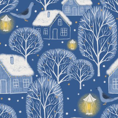 Домики синие