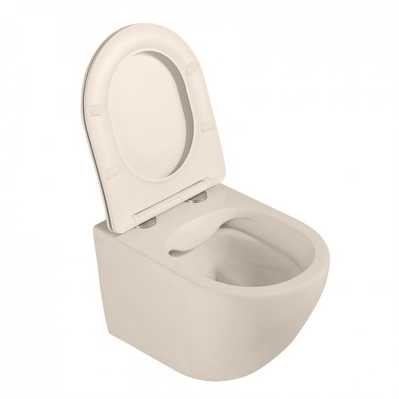Унитаз ABBER Bequem AC1101MBE подвесной светло-бежевый матовый, безободковый