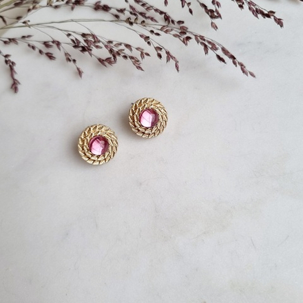 Серьги с розовым люцитом