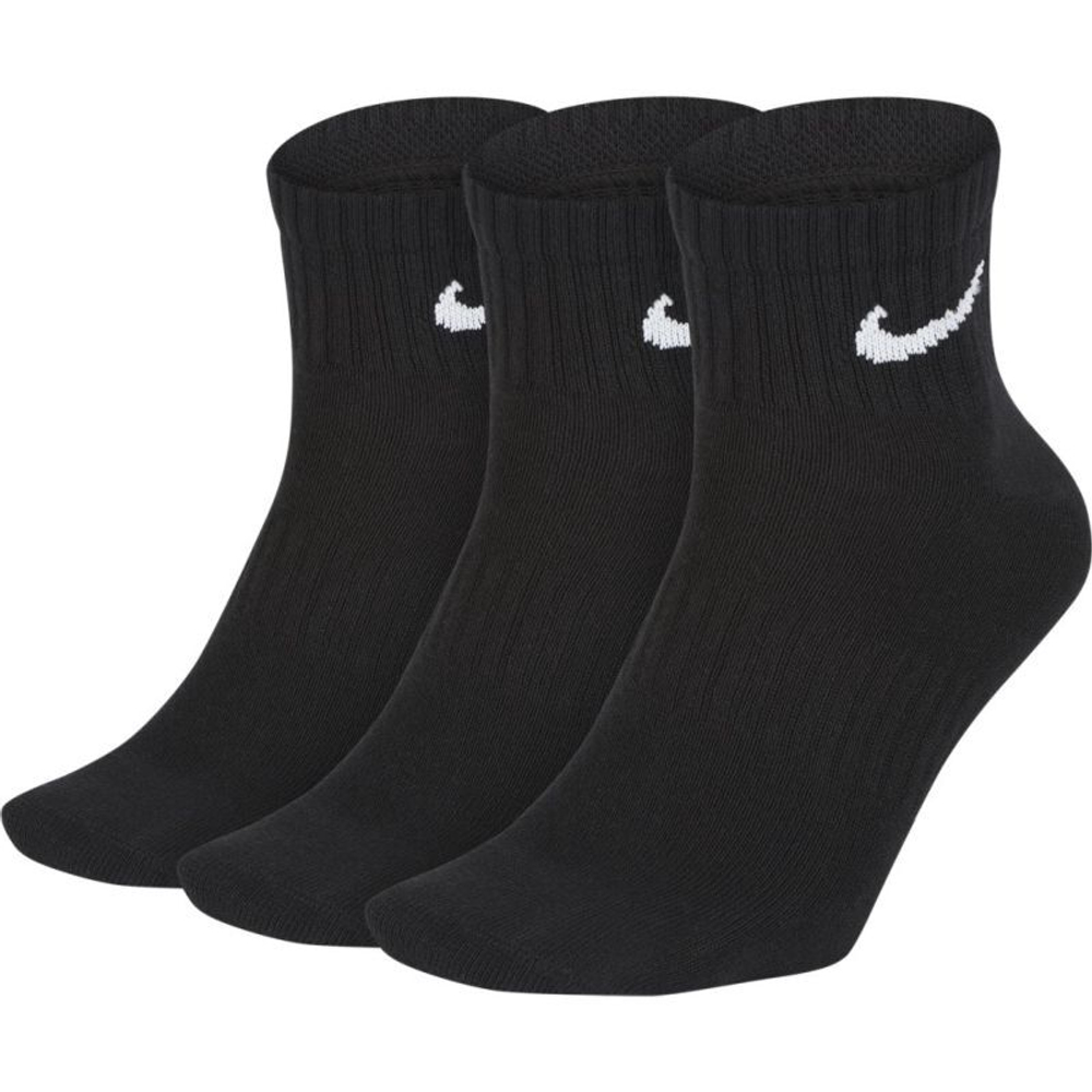 Теннисные носки Nike Everyday Cotton Cushioned Ankle 3P - Black