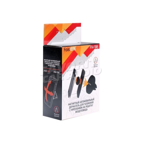 Держатель FaisON FH-19B Plain воздуховод магнит чёрный