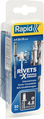RAPID 4.8х18 мм, 50 шт, Нержавеющая заклепка (5000397)